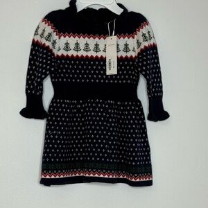 Janie and Jack Festive Navy and White Dress
